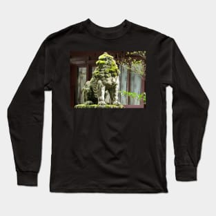 Mossy Statue at a Japanese Shrine Long Sleeve T-Shirt